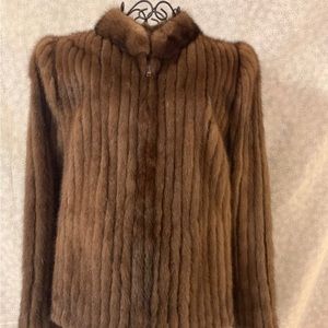 Mink bomber jacket style coat.